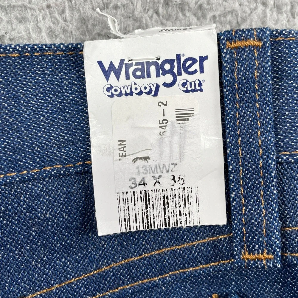 Wrangler Jeans Mens 34x38 Blue Cowboy Cut Original Fit 13MWZ Rigid Denim Western